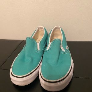 Women’s teal vans slip ons size 6.5
